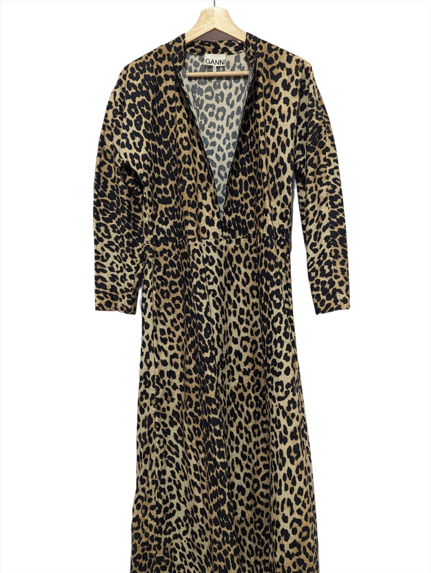 Leopard Cotton Poplin Midi Dress